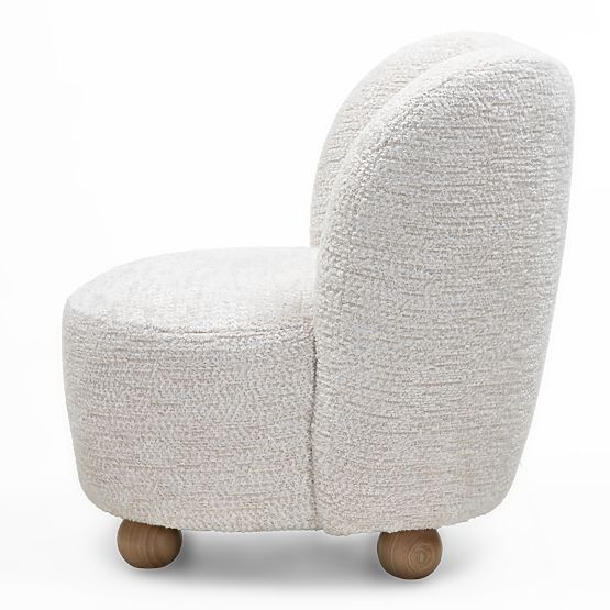 Fauteuil relaxant Monroe beige/naturel, formes arrondies, pieds boules