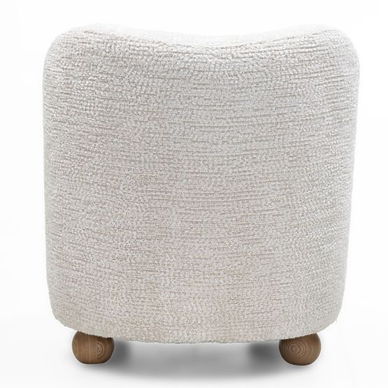 Fauteuil relaxant Monroe beige/naturel, formes arrondies, pieds boules