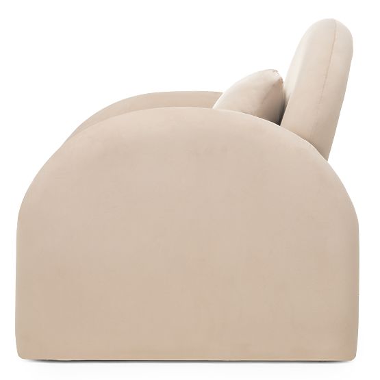 Fauteuil relaxant Rainbow beige clair, en velours, arrondi