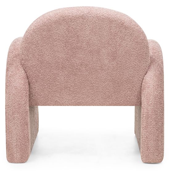 Fauteuil Relaxant Rainbow rose, boucle, arrondi