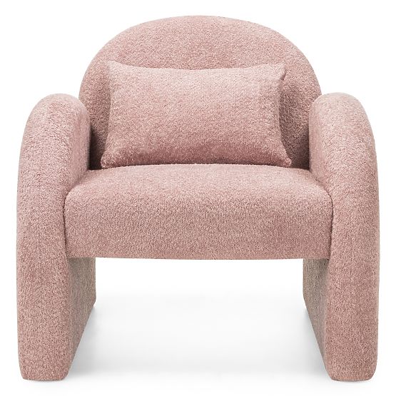Fauteuil Relaxant Rainbow rose, boucle, arrondi
