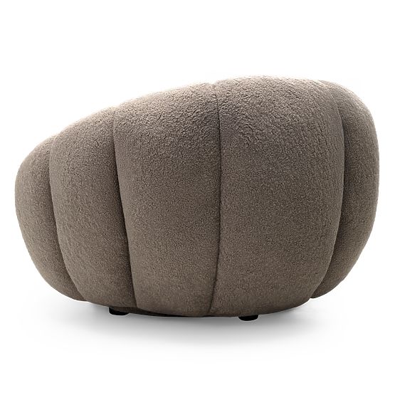Fauteuil relaxant Venezia cappuccino avec base pivotante, boucle, formes arrondies
