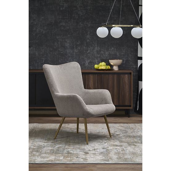 Fauteuil rembourré AMARO - gris