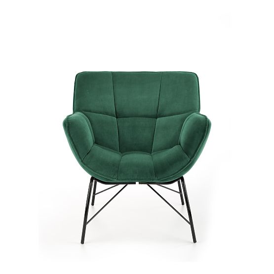 Fauteuil rembourré BELTON - vert bouteille