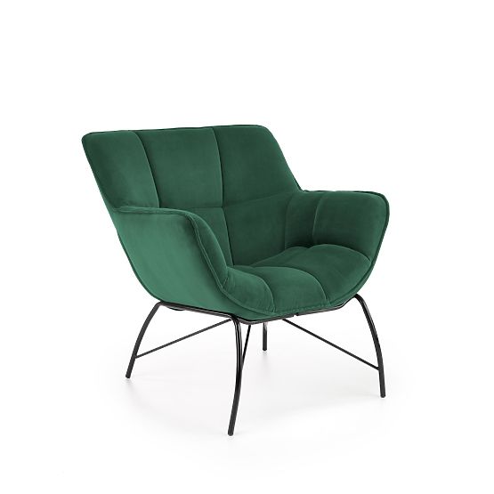 Fauteuil rembourré BELTON - vert bouteille