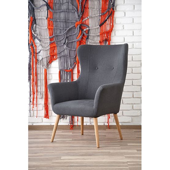 Fauteuil rembourré COTTO - gris foncé