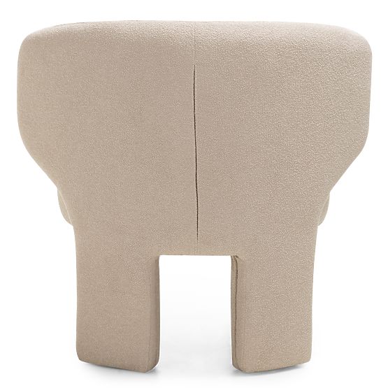 Fauteuil rembourré Elaine beige, boucle, formes arrondies