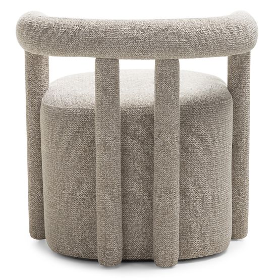 Fauteuil rembourré Glen gris, formes arrondies