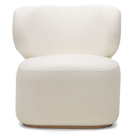 Fauteuil rembourré Imai blanc, formes arrondies