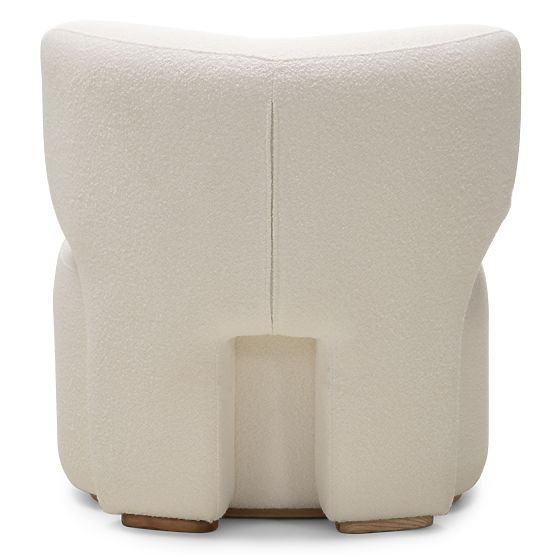 Fauteuil rembourré Imai blanc, formes arrondies