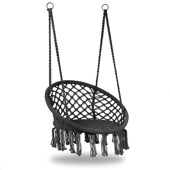 Fauteuil suspendu bohème balançoire de jardin nid de cigogne gris MultiGarden
