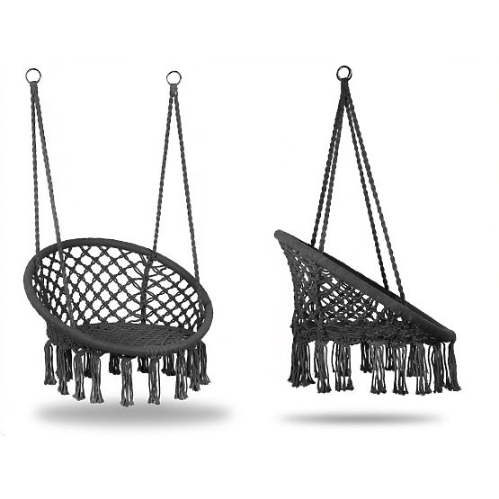 Fauteuil suspendu bohème balançoire de jardin nid de cigogne gris MultiGarden