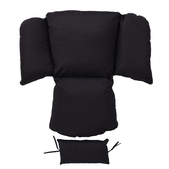 Fauteuil suspendu de jardin autoportant cocon jusqu'à 120 kg avec coussins noirs MultiGarden
