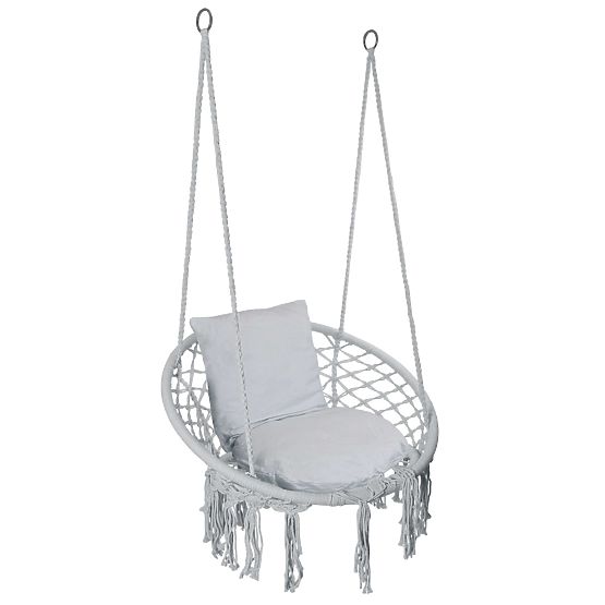 Fauteuil suspendu Nid de Cigogne TOGO avec coussins gris