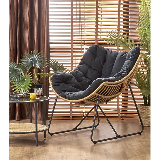 Fauteuil WHISPER - noir / naturel