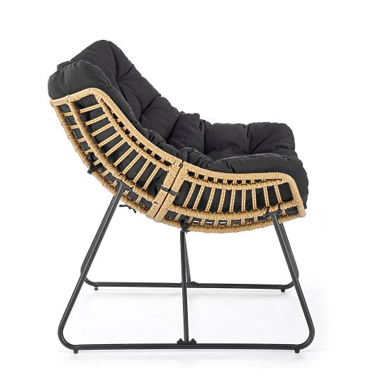 Fauteuil WHISPER - noir / naturel