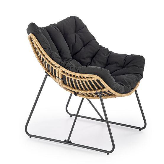Fauteuil WHISPER - noir / naturel