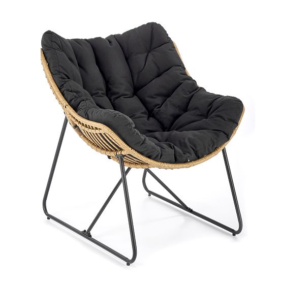 Fauteuil WHISPER - noir / naturel