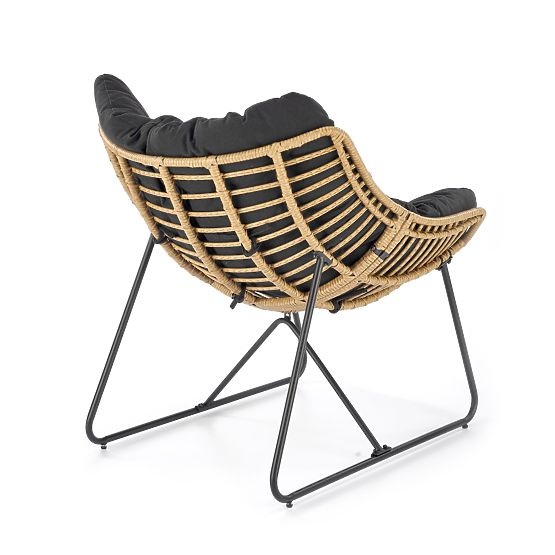 Fauteuil WHISPER - noir / naturel