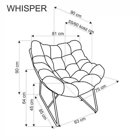 Fauteuil WHISPER - noir / naturel