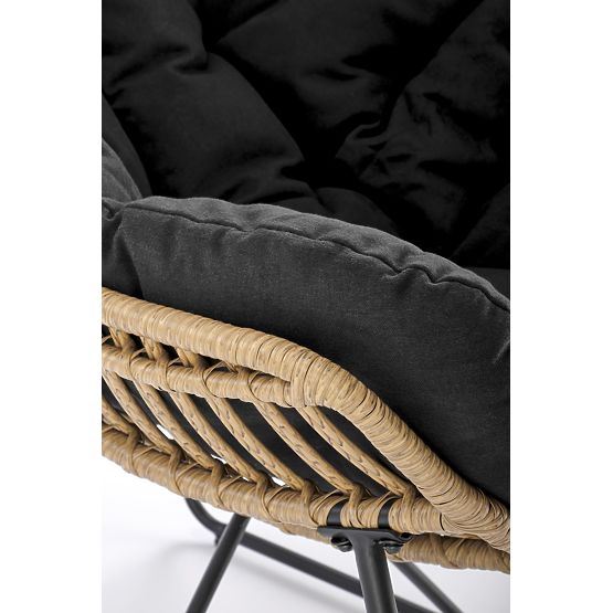 Fauteuil WHISPER - noir / naturel
