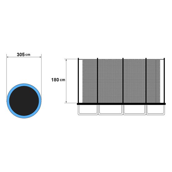 Filet de protection pour trampoline 305cm 10ft/8