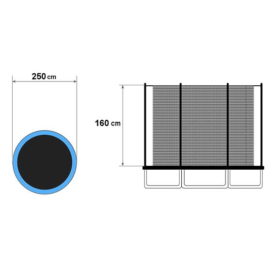 Filet extérieur pour trampoline 244-250 cm 8FT/6 poteaux