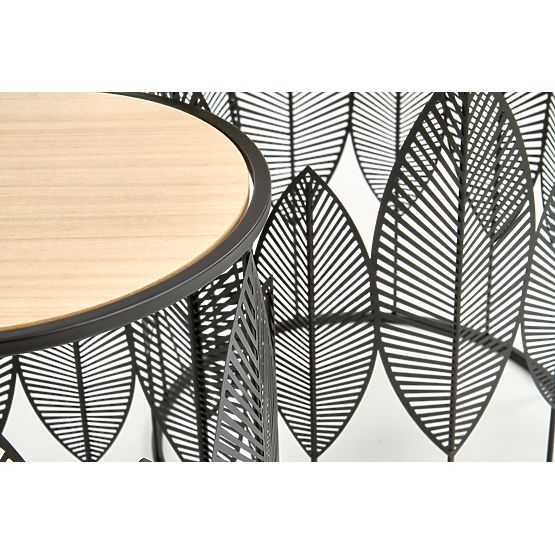 FOLLA ensemble de 2 bancs noir / naturel (1p=1 pièce)