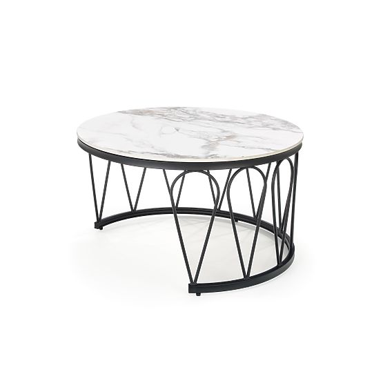 FORMOSA ensemble de 2 bancs, marbre blanc / noir (2p=1ks)