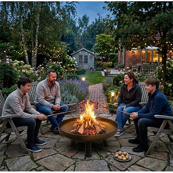 Grand brasero de jardin en fonte 60 cm idéal pour un feu de camp