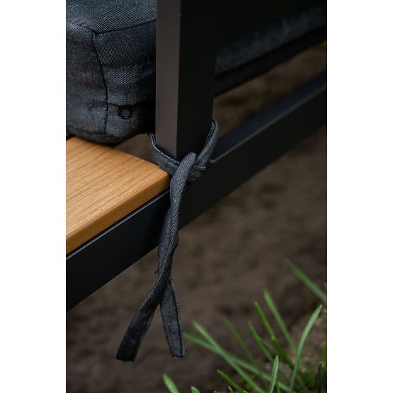 Grand ensemble d'angle en aluminium avec table MASSIMO noir