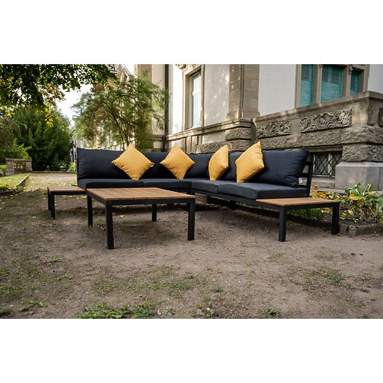 Grand ensemble d'angle en aluminium avec table MASSIMO noir