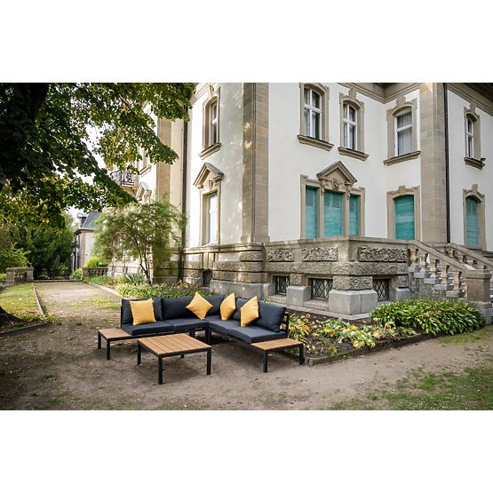 Grand ensemble d'angle en aluminium avec table MASSIMO noir