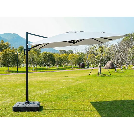 Grand parasol de jardin carré pliable avec support