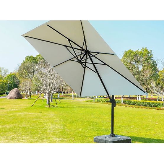 Grand parasol de jardin carré pliable avec support