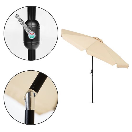 Grand parasol de jardin inclinable 3m avec manivelle beige
