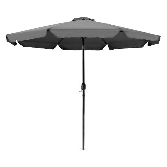 Grand parasol de jardin inclinable 3m avec manivelle gris
