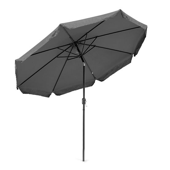Grand parasol de jardin inclinable 3m avec manivelle gris