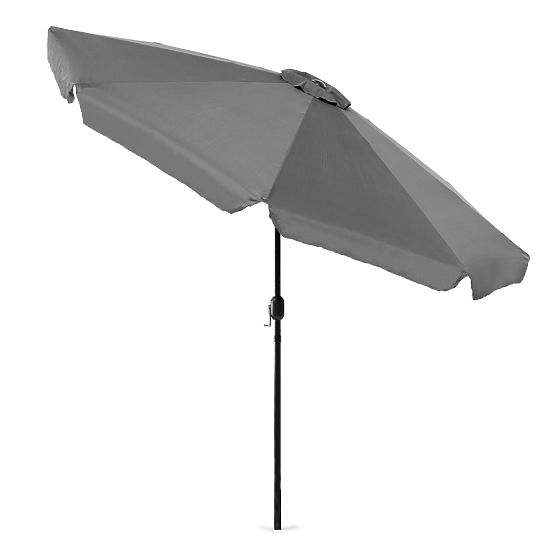 Grand parasol de jardin inclinable 3m avec manivelle gris