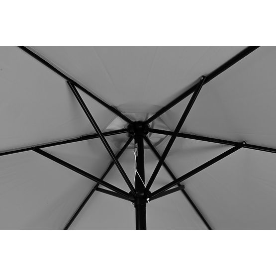 Grand parasol de jardin inclinable avec manivelle 6 nervures gris 270 cm