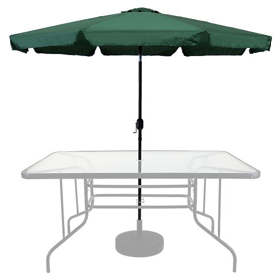 Grand parasol de jardin inclinable de 3m avec manivelle vert
