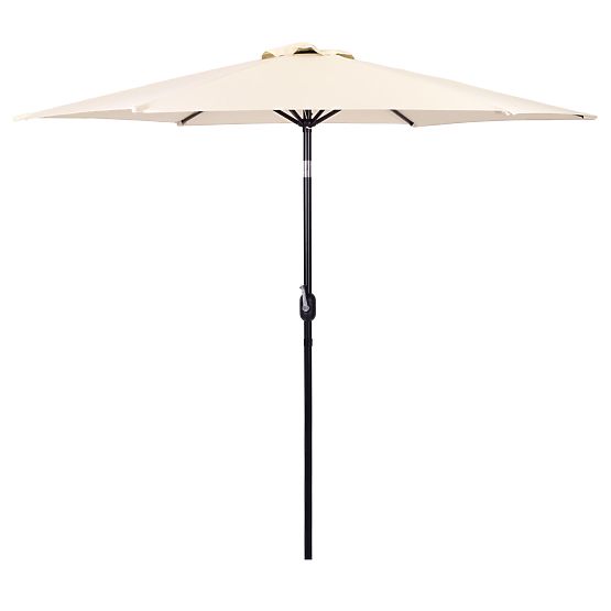Grand parasol de jardin inclinable pliable avec manivelle 6 baleines beige 270 cm
