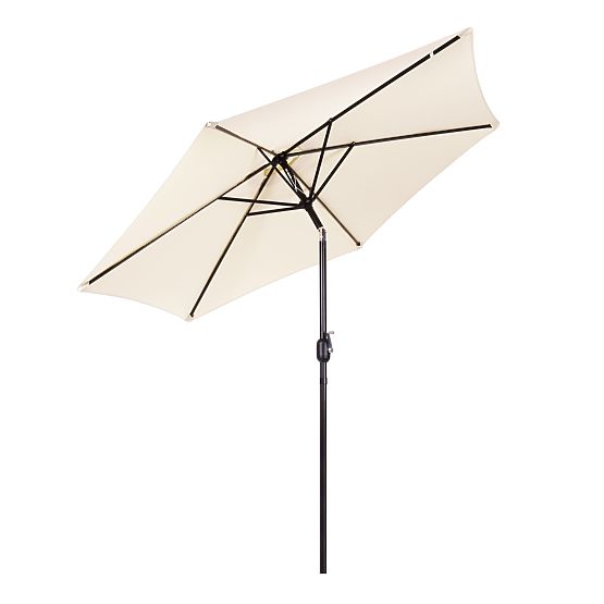 Grand parasol de jardin inclinable pliable avec manivelle 6 baleines beige 270 cm