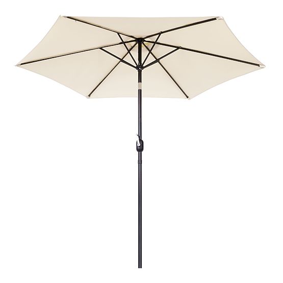 Grand parasol de jardin inclinable pliable avec manivelle 6 baleines beige 270 cm