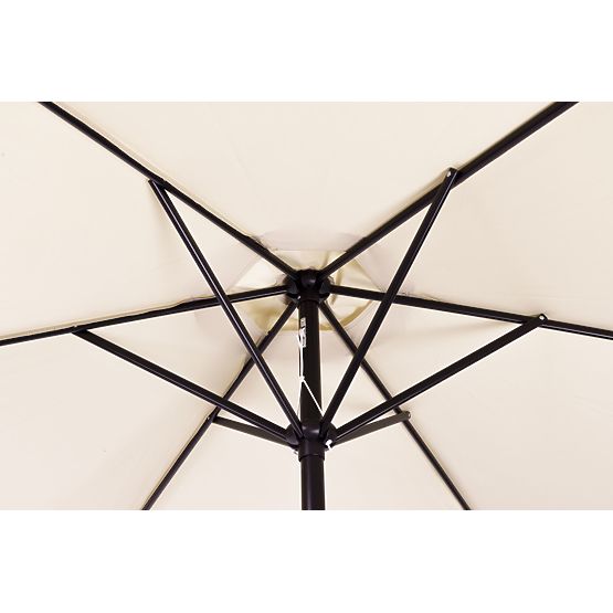 Grand parasol de jardin inclinable pliable avec manivelle 6 baleines beige 270 cm