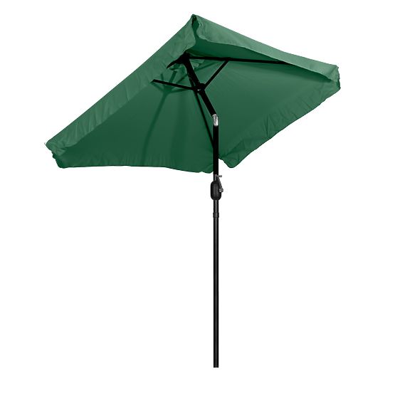 Grand parasol de jardin rectangulaire inclinable avec manivelle verte 200 x 140 cm