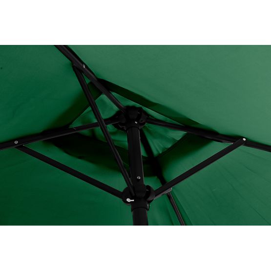 Grand parasol de jardin rectangulaire inclinable avec manivelle verte 200 x 140 cm