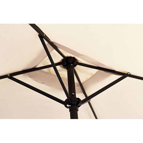 Grand parasol de jardin rectangulaire inclinable pliable avec manivelle beige 200 x 140 cm