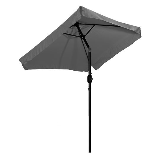 Grand parasol de jardin rectangulaire inclinable pliable avec manivelle gris 200 x 140 cm