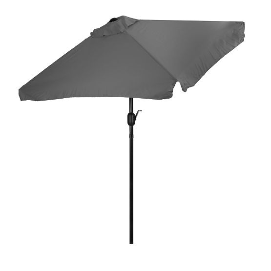 Grand parasol de jardin rectangulaire inclinable pliable avec manivelle gris 200 x 140 cm
